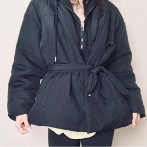 Blank NYC Black Belted Puffer Jacket